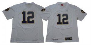 Notre Dame Fighting Irish #12 White Under Armour College Football Jersey