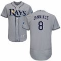 Mens Majestic Tampa Bay Rays #8 Desmond Jennings Grey Flexbase Authentic Collection MLB Jersey