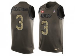 Mens Nike San Francisco 49ers #3 C. J. Beathard Limited Green Salute to Service Tank Top NFL Jersey