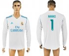 2017-18 Real Madrid 1 NAVAS Home Long Sleeve Thailand Soccer Jersey