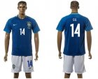 Brazil #14 Gil Away Soccer Country Jersey