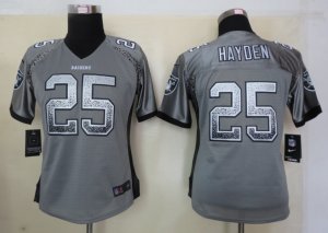 Women New Nike Oakland Raiders 25 Hayden Drift Fashion Grey Elite Jerseys