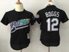 Mitchell And Ness Tampa Bay Rays #12 Wade Boggs Black Throwback Stitched MLB Jersey