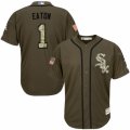 Men's Majestic Chicago White Sox #1 Adam Eaton Replica Green Salute to Service MLB Jersey