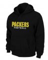 Green Bay Packers font Pullover Hoodie Black