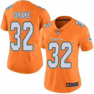 Women\'s Nike Miami Dolphins #32 Kenyan Drake Limited Orange Rush NFL Jersey