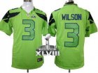 Nike Seattle Seahawks #3 Russell Wilson Green Alternate Super Bowl XLVIII NFL Game Jersey