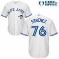 Mens Majestic Toronto Blue Jays #76 Tony Sanchez Replica White Home MLB Jersey