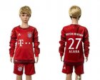 Bayern Munchen #27 Alaba Home Long Sleeves Kid Soccer Club Jersey