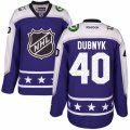 Mens Reebok Minnesota Wild #40 Devan Dubnyk Authentic Purple Central Division 2017 All-Star NHL Jersey