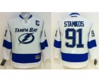 Youth nhl jerseys tampa bay lightning #91 stamkos white[2014 new stadium][patch C]