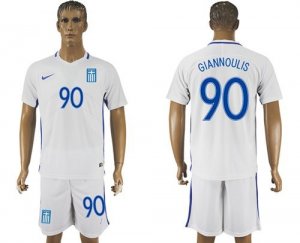 Greece #90 Giannoulis Home Soccer Country Jersey