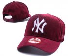 Yankees Team Logo Wine Peaked Adjustable Hat GS