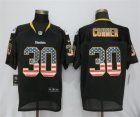 Nike Steelers #30 James Conner USA Flag Fashion Black Elite Jersey