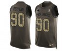 Mens Nike Carolina Panthers #90 Julius Peppers Limited Green Salute to Service Tank Top NFL Jersey