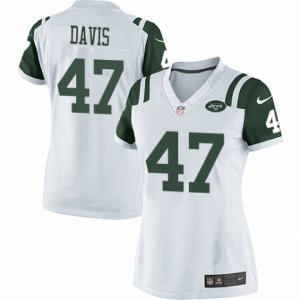 Women\'s Nike New York Jets #47 Kellen Davis Limited White NFL Jersey