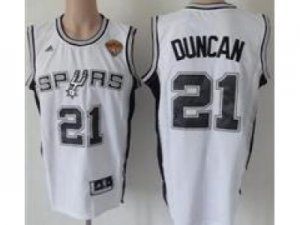 NBA San Antonio Spurs #21 Tim Duncan White(Revolution 30 Swingman 2013 Finals Patch)