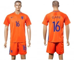 Holland #16 Clasie Home Soccer Country Jersey