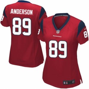 Women\'s Nike Houston Texans #89 Stephen Anderson Limited Red Alternate NFL Jersey