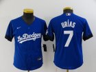 Dodgers #7 Julio Urias Royal Youth 2021 City Connect Cool Base Jersey