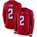 Nike Falcons #2 Matt Ryan Red Therma Long Sleeve Jersey