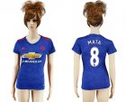 Womens Manchester United #8 Mata Away Soccer Club Jersey