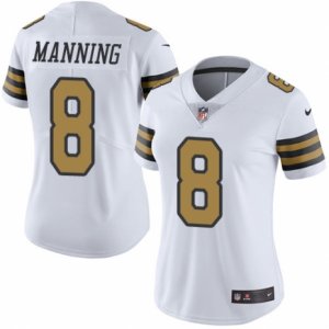 Women\'s Nike New Orleans Saints #8 Archie Manning Limited White Rush NFL Jersey