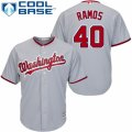 Mens Majestic Washington Nationals #40 Wilson Ramos Replica Grey Road Cool Base MLB Jersey
