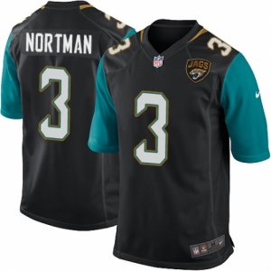 Mens Nike Jacksonville Jaguars #3 Brad Nortman Game Black Alternate NFL Jersey