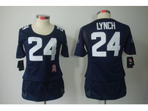 Nike Womens Seattle Seahawks #24 Marshawn Lynch Pink Jerseys(breast Cancer Awareness)