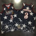 76ers #3 Allen Iverson Black Independence Day Stitched Basketball Jersey