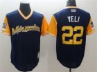 Men Milwaukee Brewers #22 Yelich Yeli Christian 2018 Players Weekend