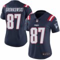 Women's Nike New England Patriots #87 Rob Gronkowski Limited Navy Blue Rush NFL Jersey