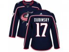 Women Adidas Columbus Blue Jackets #17 Brandon Dubinsky Navy Blue Home Authentic Stitched NHL Jersey