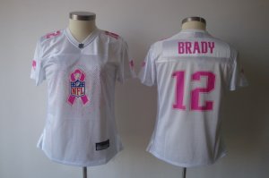 women nfl new england patriots #12 tom brady white[breast cancer awareness]