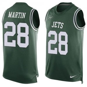 Nike New York Jets #28 Curtis Martin Green Team Color Men Stitched NFL Limited Tank Top Jersey