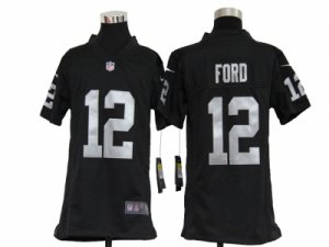 ke Youth NFL Oakland Raiders #12 Jacoby Ford Black Jerseys