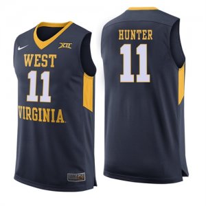 West Virginia Mountaineers #11 D\'Angelo Hunter Navy College Basketball Jersey