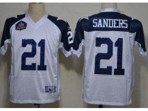 NFL Dallas Cowboys #21 Deion Sanders white Thankgivings Jerseys(Hall of Fame Class)