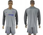 2017-18 Chelsea Gray Goalkeeper Long Sleeve Soccer Jersey