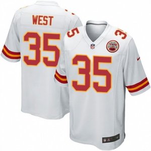 Mens Nike Kansas City Chiefs #35 Charcandrick West Game White NFL Jersey