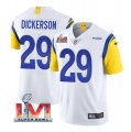 Nike Rams #29 Eric Dickerson White 2022 Super Bowl LVI Vapor Limited Jersey