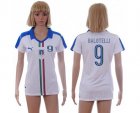 Womens Italy #9 Balotelli Away Soccer Country Jersey