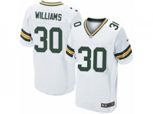 Mens Nike Green Bay Packers #30 Jamaal Williams Elite White NFL Jersey