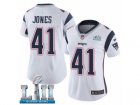 Women Nike New England Patriots #41 Cyrus Jones White Vapor Untouchable Limited Player Super Bowl LII NFL Jersey