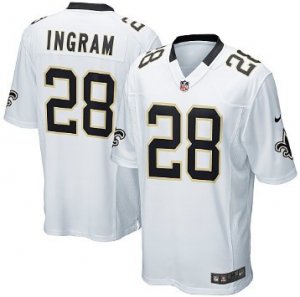 nike nfl new orleans saints #28 Mark Ingram white game jersey