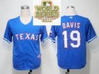 2011 world series mlb Texas Rangers #19 Chris Davis Blue