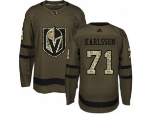 Youth Adidas Vegas Golden Knights #71 William Karlsson Authentic Green Salute to Service NHL Jersey