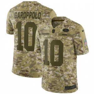 Mens Nike San Francisco 49ers #10 Jimmy Garoppolo Limited Camo 2018 Salute to Service NFL Jersey