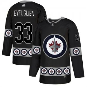 Winnipeg Jets #33 Dustin Byfuglien Black Team Logos Fashion Adidas Jersey